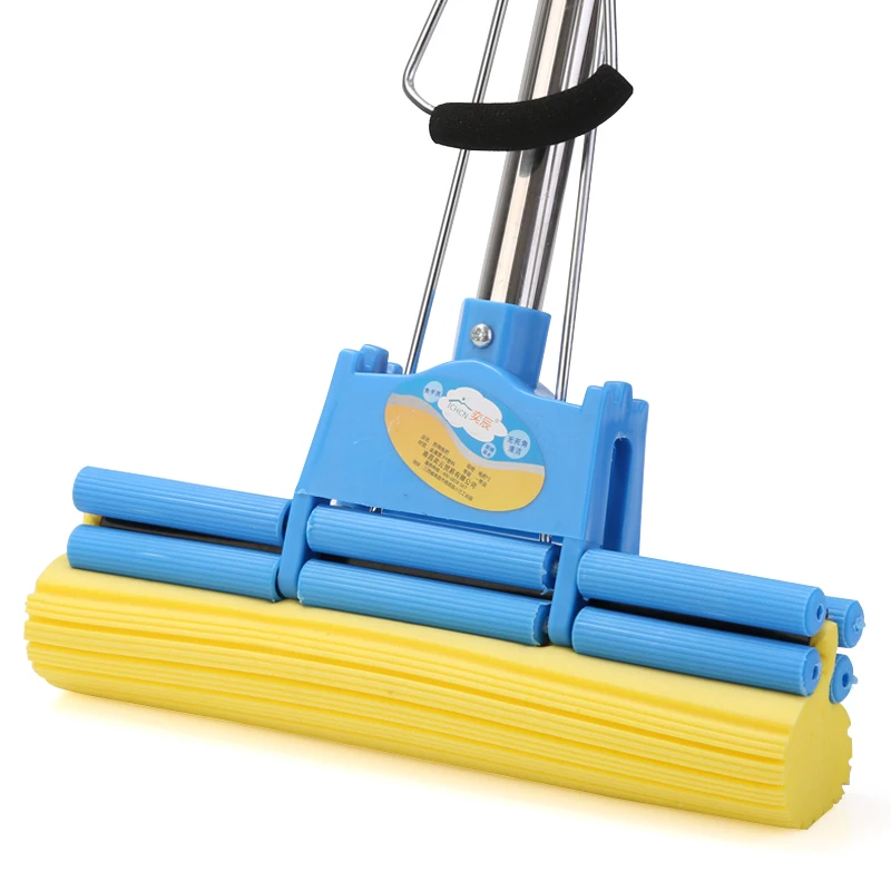 Швабра из нержавеющей стали складная впитывающая хлопковая для сухой и влажной