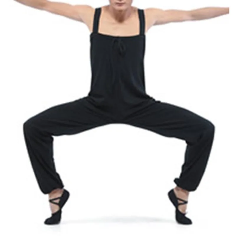 Мужские хлопковые танцевальные тренировочные комбинезоны для мальчиков черные