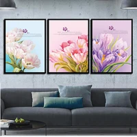 waterproof 3 pcs flower series abstract posters and prints wall art canvas painting bunny nursery prints wall unframe