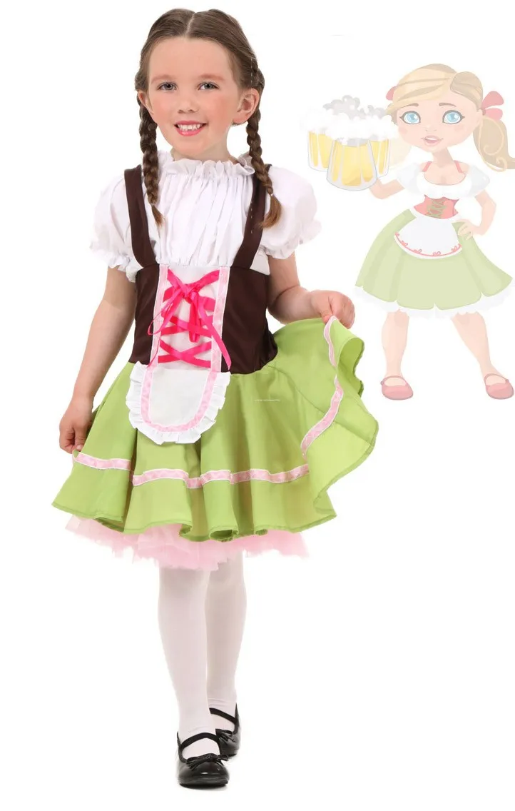 Детское зеленое платье для девочки на Октоберфест Октоберфеста мужественное
