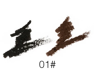 01 2 цвета, карандаш для бровей, подводка для глаз, тени для бровей, макияж, водостойкая, натуральная ручка для бровей, коричневая, черная, серая кисть, косметическая подводка для глаз - Цвет: 01
