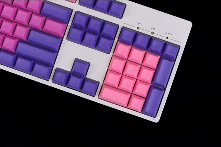 Пустые клавиши DSA для механической клавиатуры cherry mx 104 PBT розовые и фиолетовые