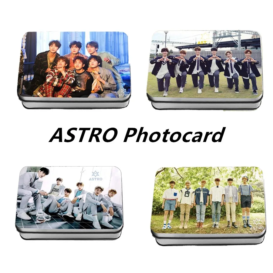 Kpop Astro альбом HD Фотокарта Rocky MJ JINJIN Polaroid ЛОМО Фотокарта с металлической коробкой