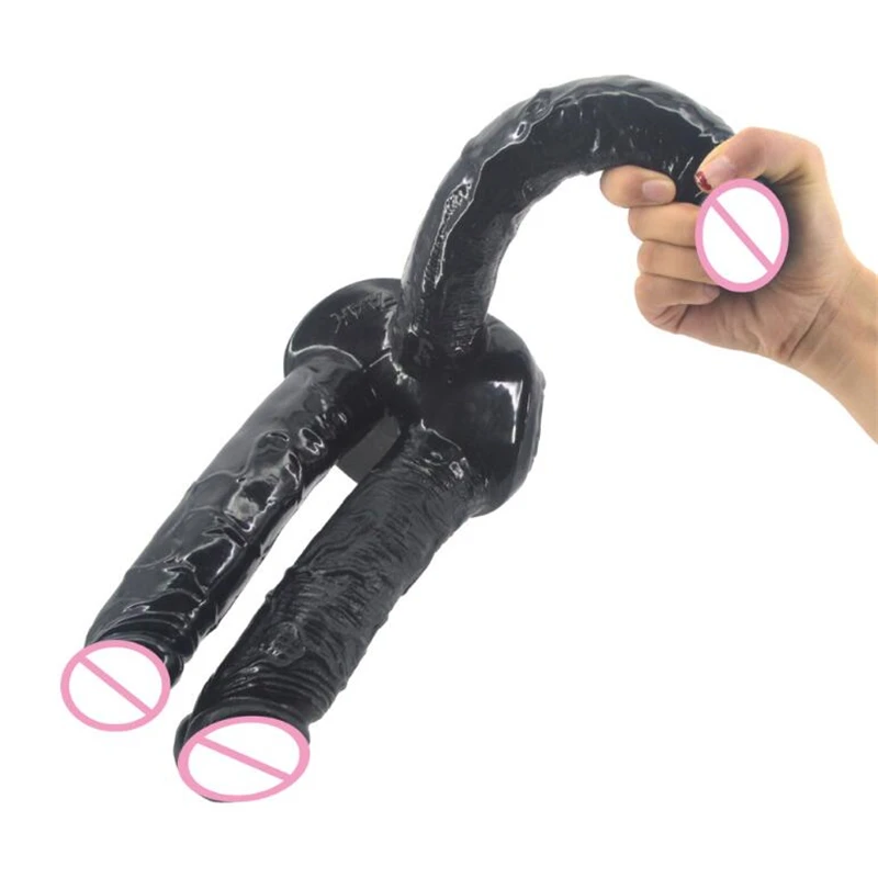 Фаллоимитатор с реалистичной кожей для женщин тремя головками на присоске