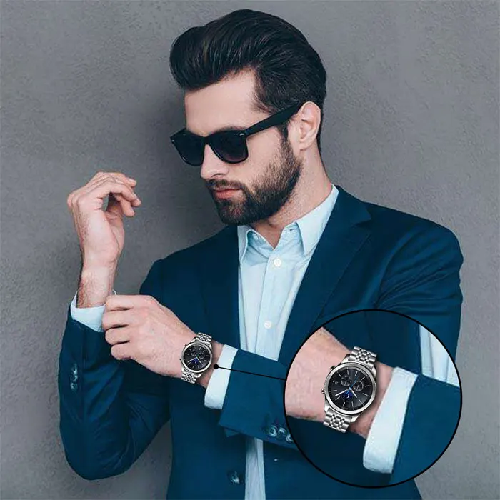 22 мм ремешок из нержавеющей стали для samsung gear S3 Frontier galaxy watch 46 мм huawei watch gt 2 band amazfit GTR 47 мм браслет
