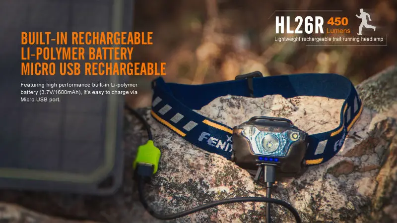 Фонарь налобный Fenix HL26R Cree XP-G2 R5 LED 450 люмен ультралегкий с зарядкой от USB | Лампы и