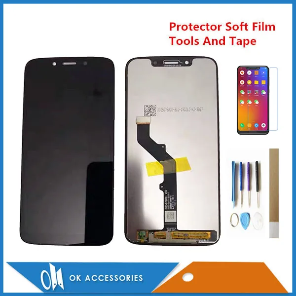

100% тест 5,7 дюйма для Motorola Moto G7 Play ЖК-дисплей с сенсорным экраном дигитайзер стекло черного цвета с наборами