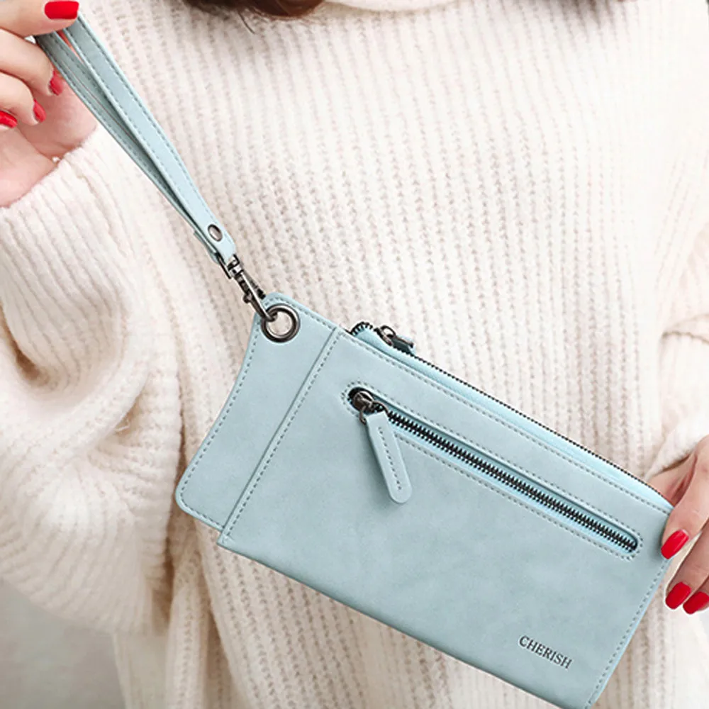 Женский кошелек из искусственной кожи Aelicy длинный однотонный 2020|purse long|women fashion