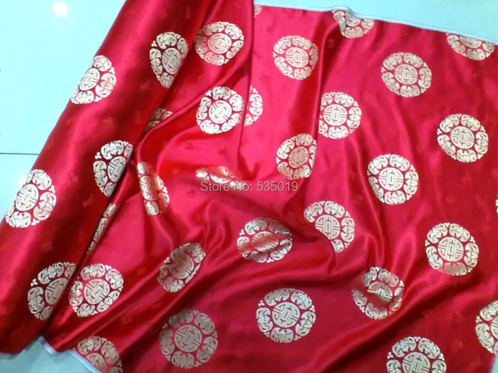 Telas тканая традиционная шелковая тонкая ткань кимоно cheongsam красная Цветочная