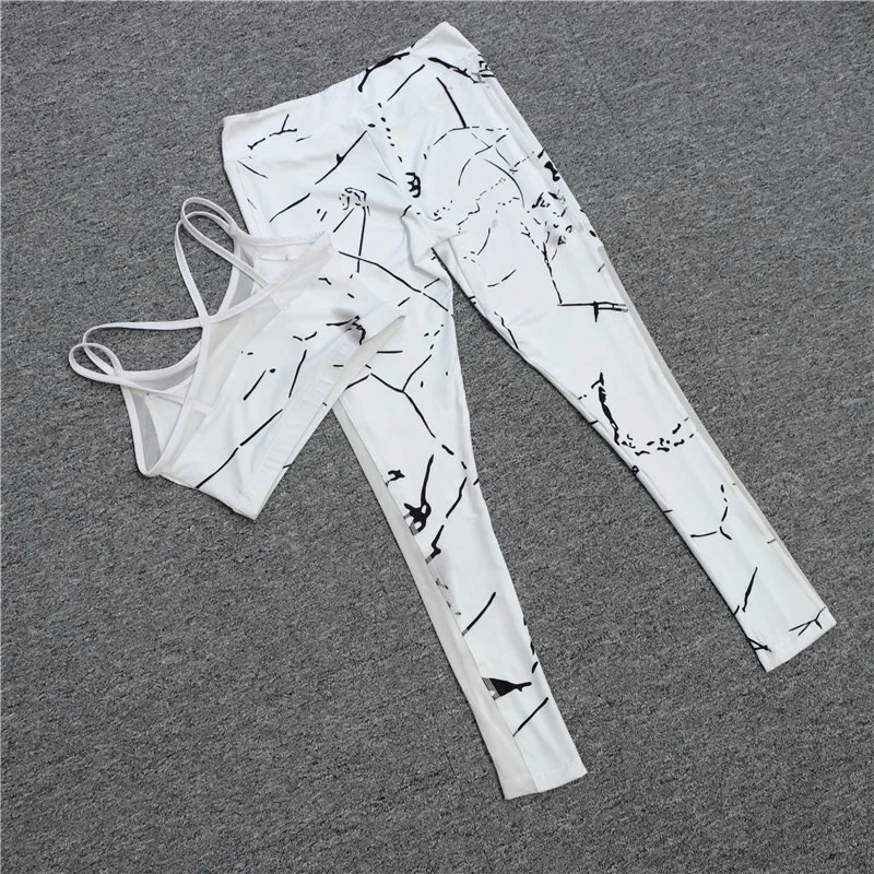 Женский спортивный костюм с мраморным принтом пэтчворк комплект из 2 предметов