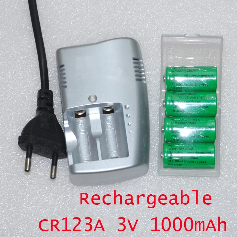 4 шт. 3 в перезаряжаемая литий ионная батарея CR123a CR 123A 1000 мАч 16340 LiFePo4 1