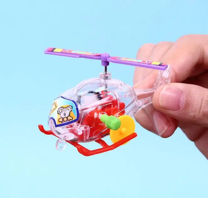 Новинка карманная заводная игрушка прозрачный мини-самолет Вертушка для