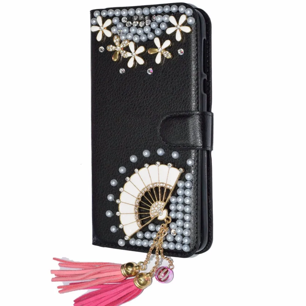 Unique&ampBeautiful Fashion Phone Case For Samsung galaxy C5 pro Bling Crystal Diamond 3D Handmade Wallet Stand Flip phone Cover |