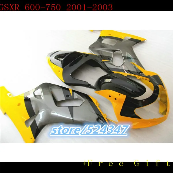 

B Hot sales GSXR600 750 02 03 01 fairing kit GSXR600 750 black white sport bike cheap motorcycle