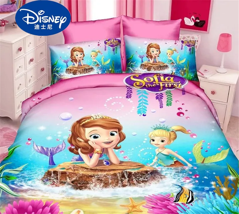Disney мультяшная Принцесса София Комплект постельного белья для девочек
