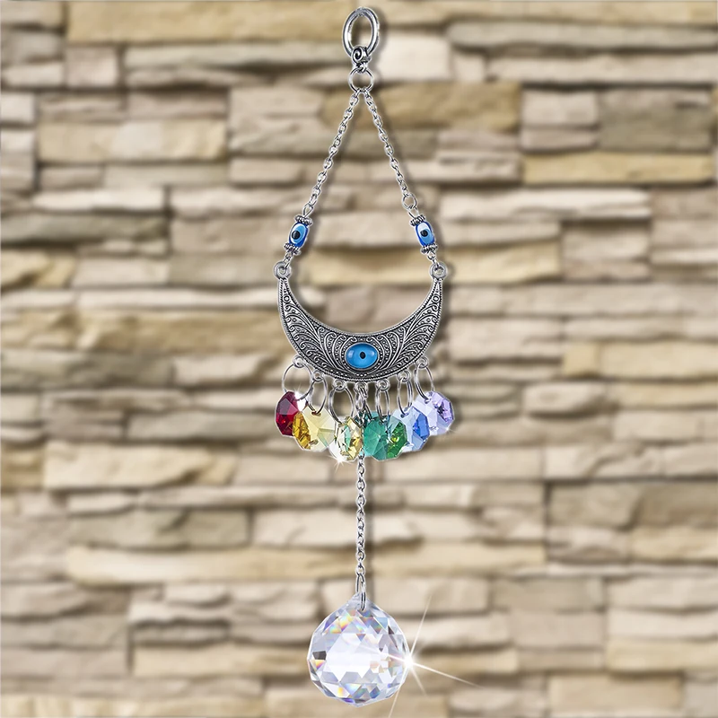 H& D чакра Suncatcher 30 мм Хрустальный Шар Подвесной Настенный счастливый злой украшение в виде глаза подарок для защиты дома Декор