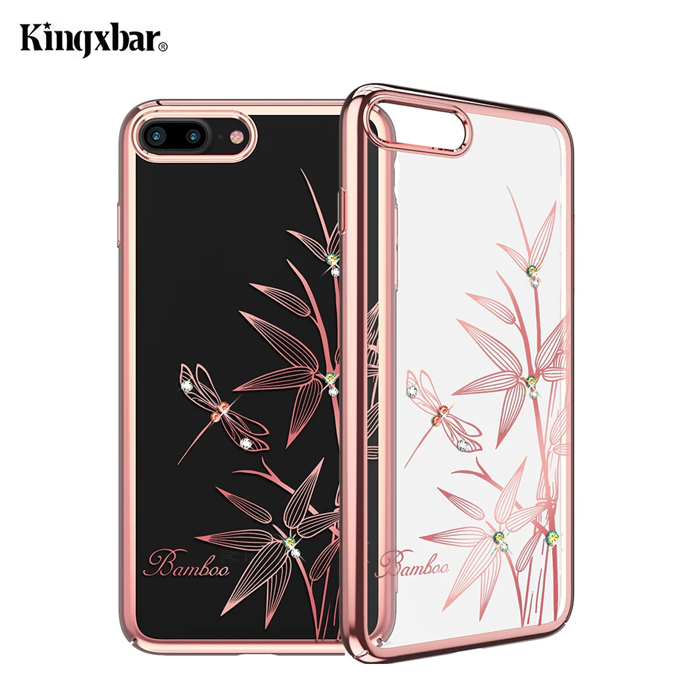 KINGXBAR для iPhone 7 8 Plus роскошные кристаллы Swarovski Diamond ПК Жесткий Чехол плюс чехол