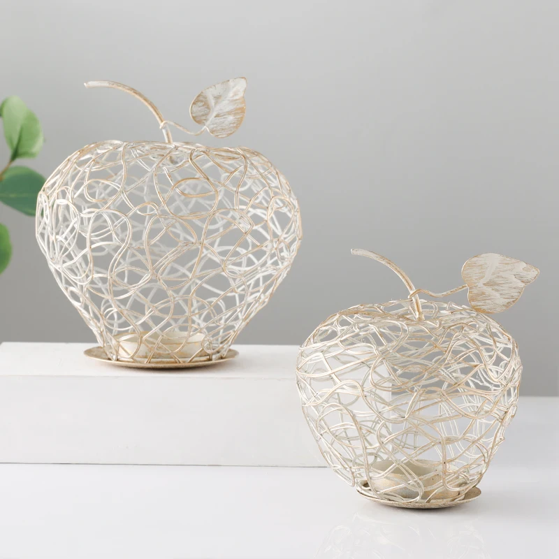 Американский кантри креативный яблочный подсвечник белый пасторальный