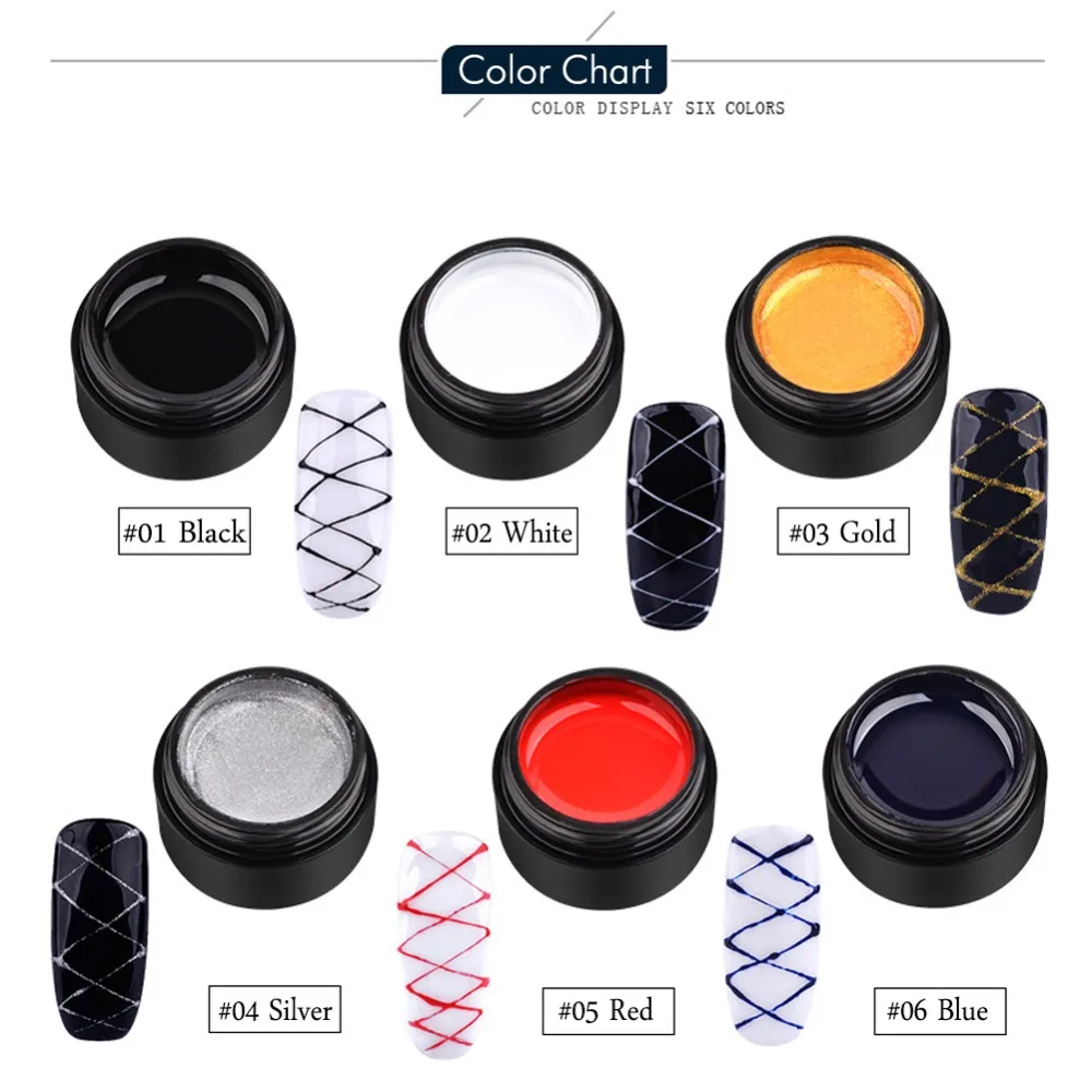 Паутинный гель для рисования проволокой Гель лак ногтей УФ эластичная линия