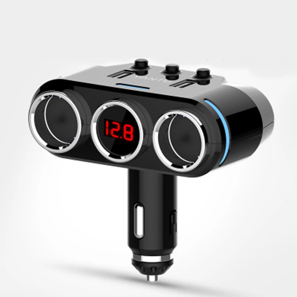 Авто 3 способ 12 24 В розетка светодиодный индикатор двойной USB прикуриватель