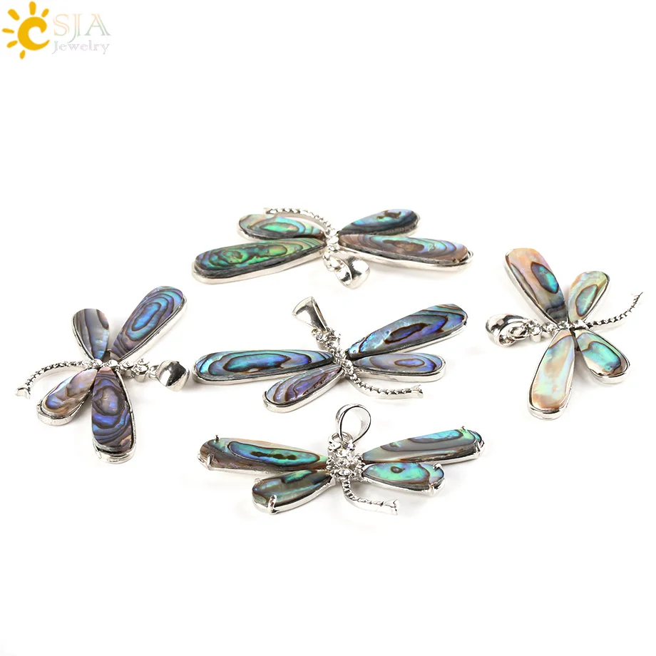 Кулон в виде стрекозы CSJA кулон из ракушек стразы с кристаллами циркония Ретро