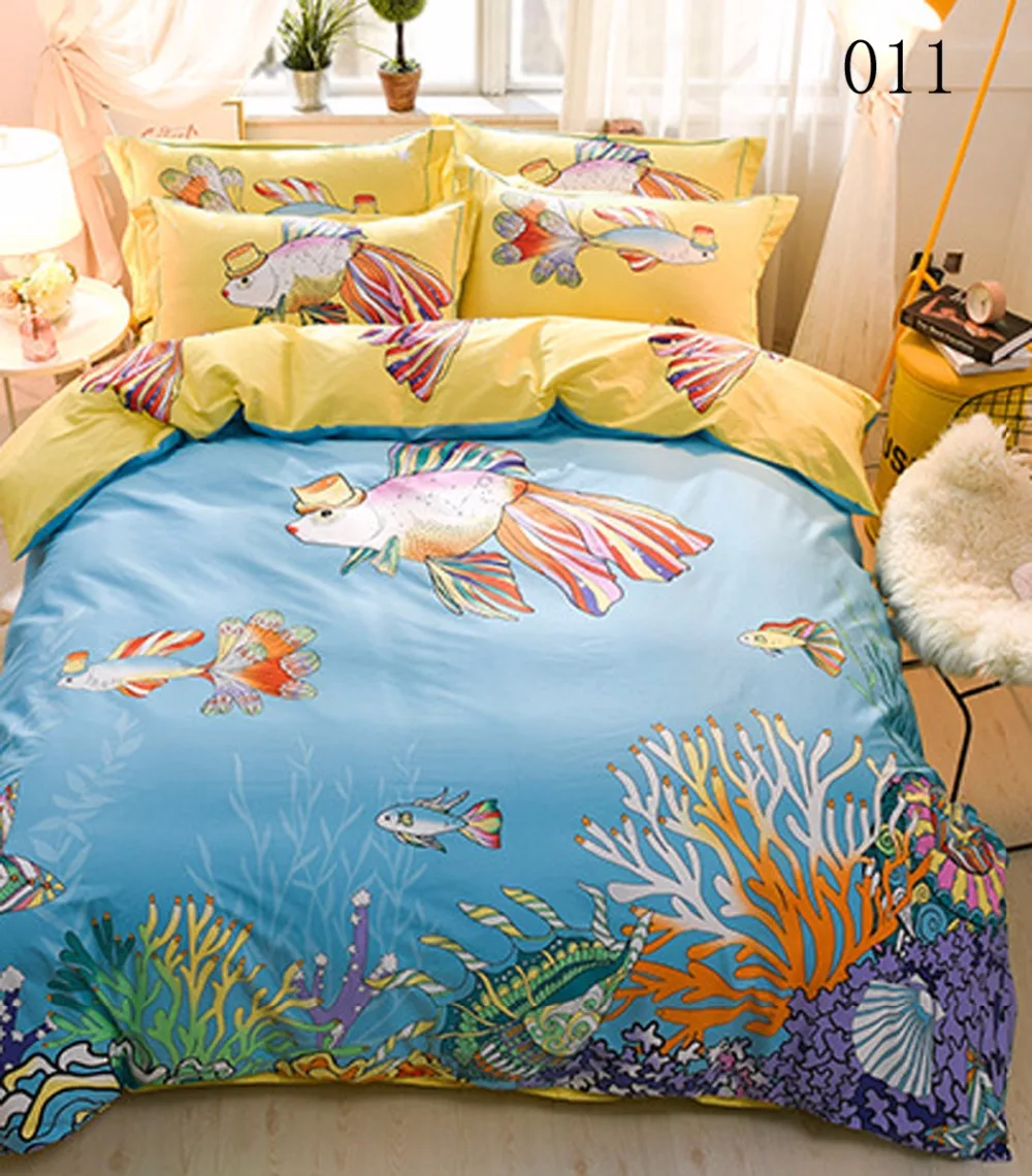 4 шт. хлопок Постельное белье постельное Полный Queen Король Плоский простыня