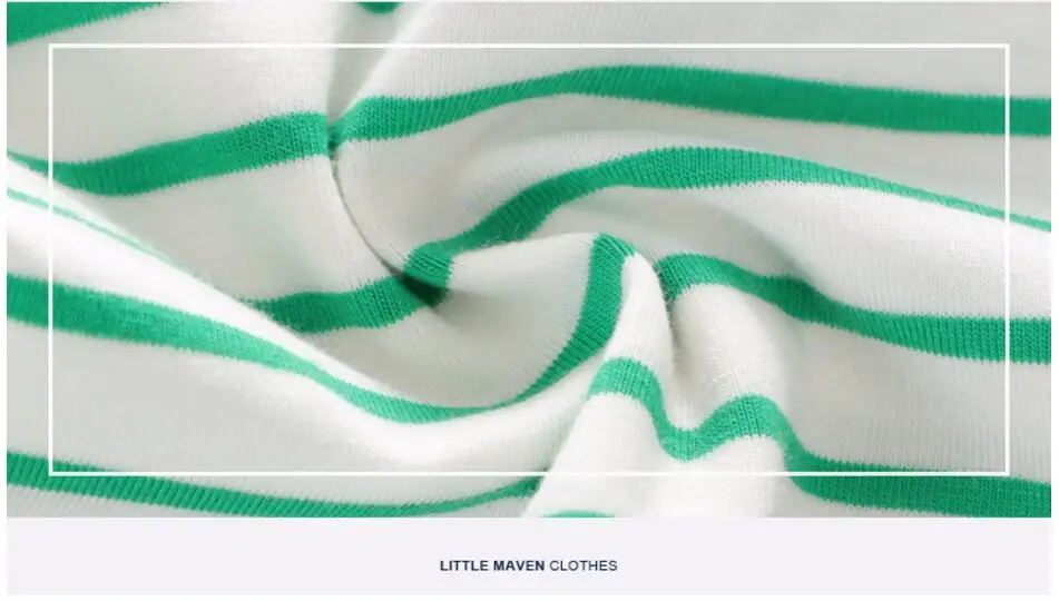 Little maven/ г.; летняя одежда для маленьких мальчиков; футболка с короткими рукавами; брендовые хлопковые футболки в зеленую полоску с обезьянкой; 50977