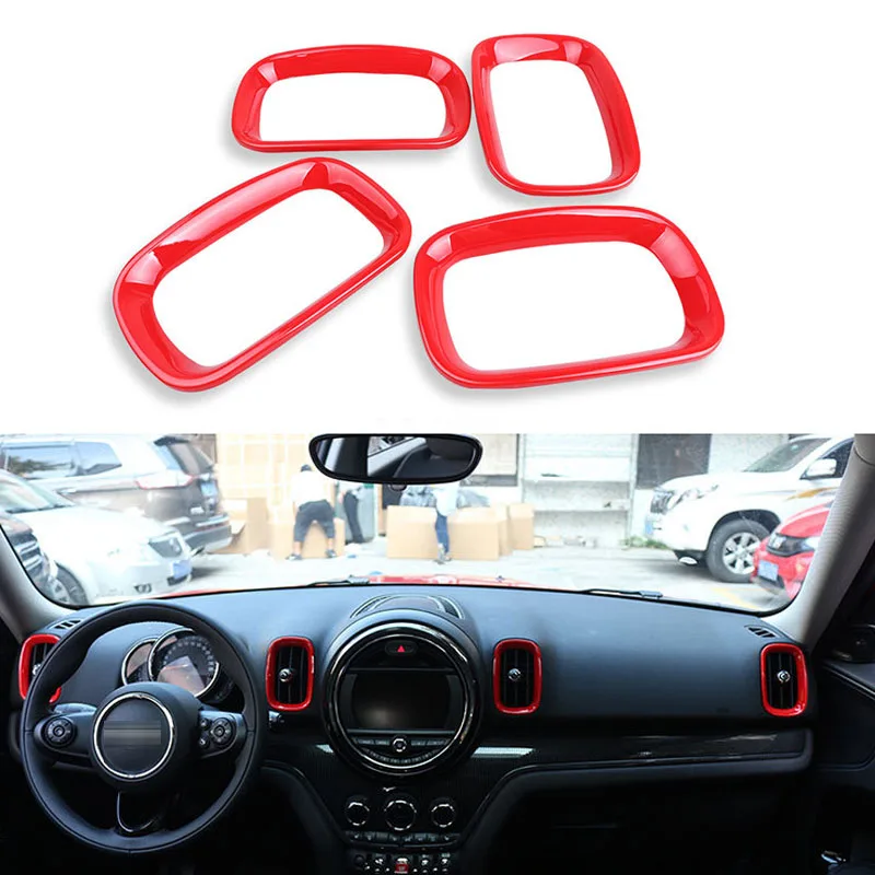 

4X Car Red Dashboard Air Outlet Vent Cover Trim fit For Mini Countryman F60