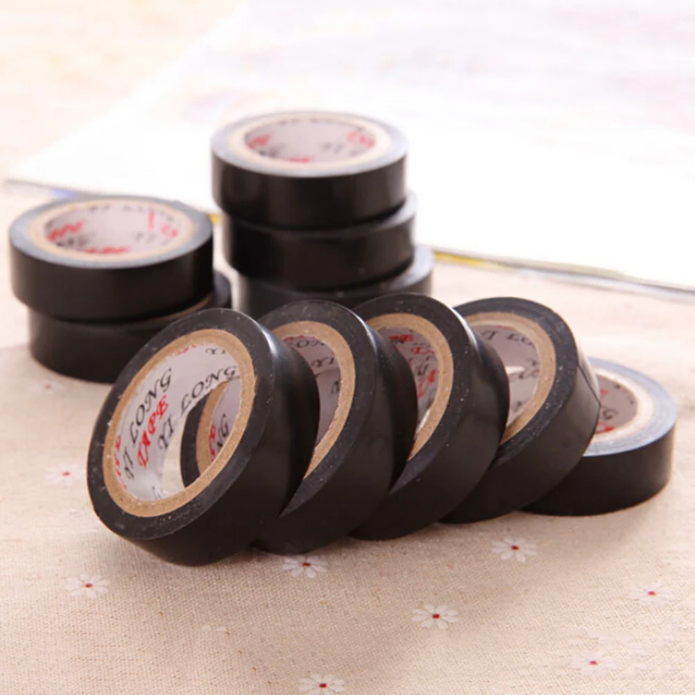 Новинка 10 м термостойкая электрическая электроизоляционная лента черная ПВХ
