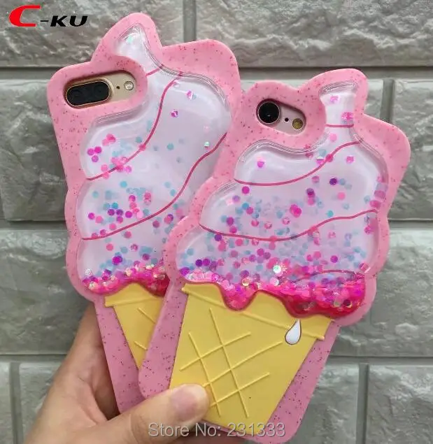 Мягкий силиконовый чехол C ku с блестками и жидким песком для Iphone 8 7 Plus I7 PLUS 6 6S 3D