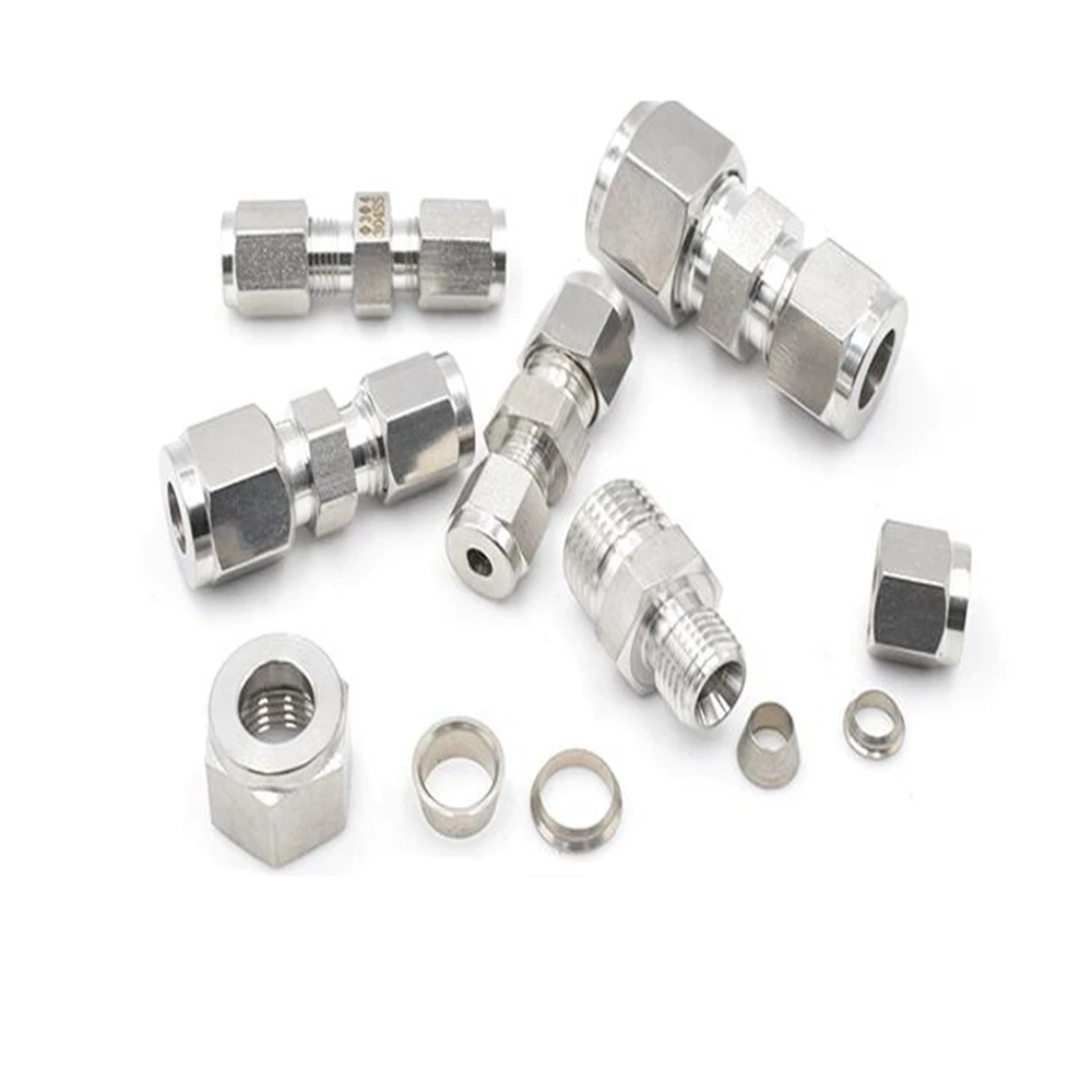 

10mm Straight Double Ferrule Tube Equal path Pipe Fitting Connector Stainless Steel 304