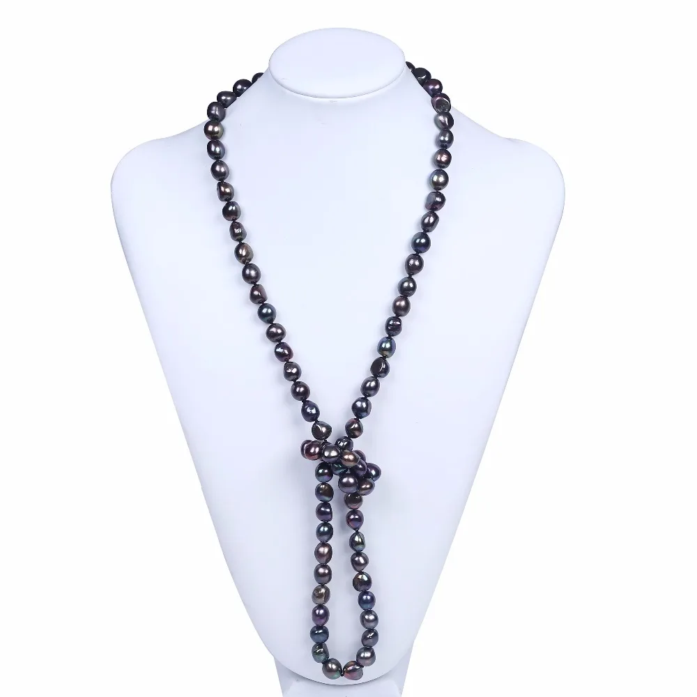 Женское длинное ожерелье из натурального жемчуга в стиле барокко | Украшения и