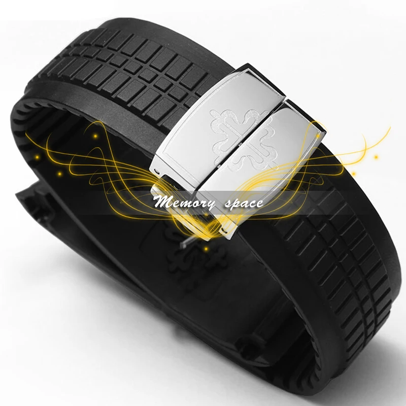 Новое поступление 21 мм Мужские Водонепроницаемые черные силиконовые резиновые