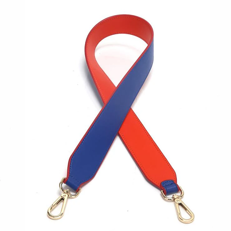 Blue-Orange Ремень из натуральной кожи для дамская сумочка на ремне золотые пряжки для сумок аксессуары стильные ремни Замена ручки - Цвет: Blue-Orange