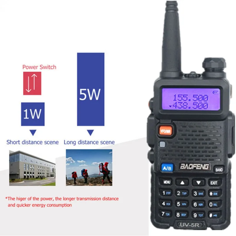 4 шт. портативная рация BAOFENG VHF UHF 136 174 МГц/400 520 МГц Любительская CB радиостанция КВ