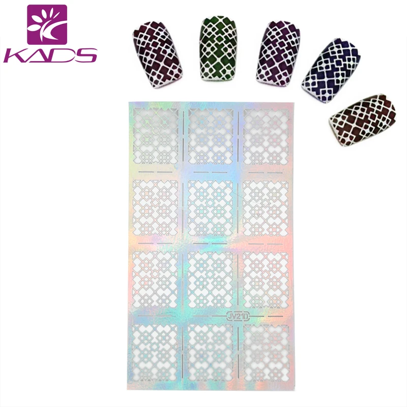 KADS Новая Мода Overlapped Площадь Снежинка В Форме Передачи Ногтей Наклейки Воды DIY