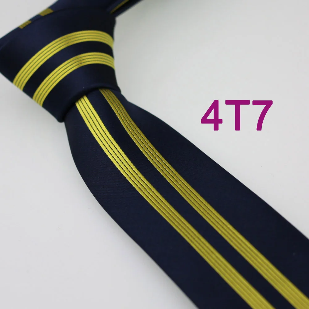 YIBEI Coachella Ties Navy Blue Necktie Skinny With Yellow Vertical Striped Slim Neck Tie Microfiber Woven Cravate For Men | Аксессуары