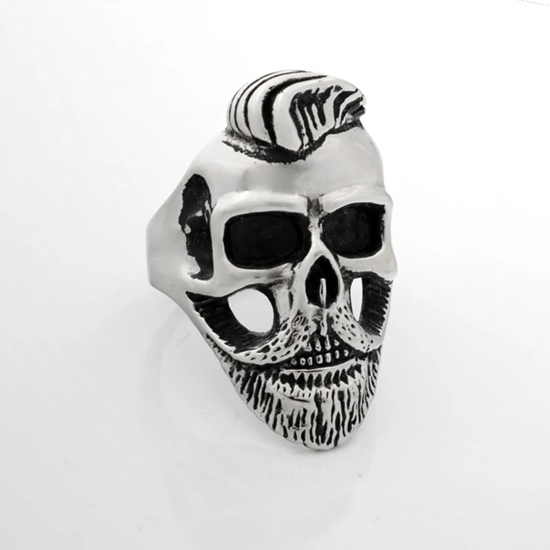 Для мужчин череп кольцо старый джентльмен борода в стиле панк-рок и хип-хоп