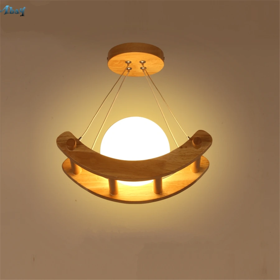 Скандинавская простая деревянная Подвесная лампа s винтажный светодиодный