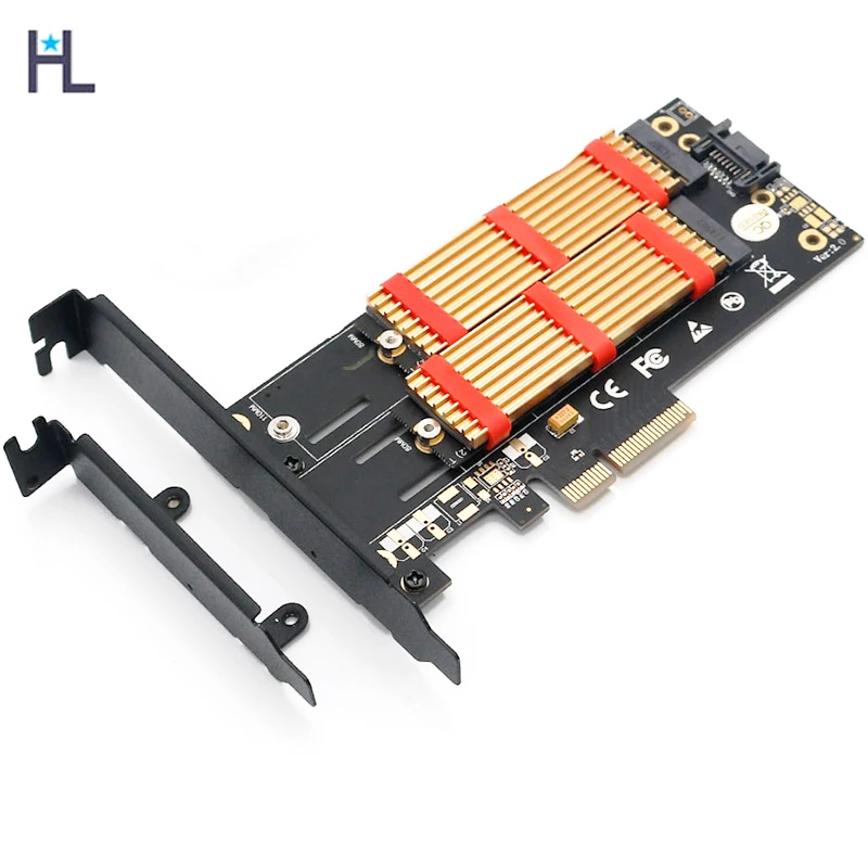 Nvme ssd m2 pcie 3,0 адаптер хост-контроллер плата расширения с sata кабелем, nvme ssd m2 pcie адаптер, nvme sata адаптер