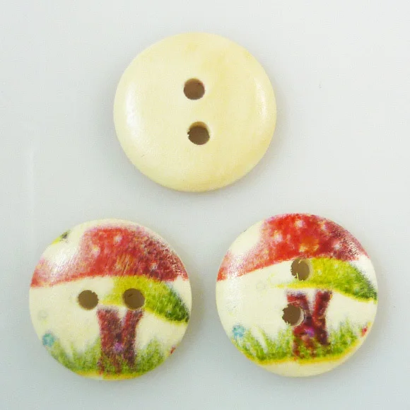 100 шт. деревянные ботинки в форме гриба 15 мм|Пуговицы| |