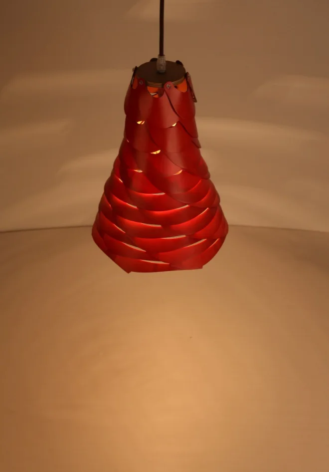 

Novelty romatic red shade Ply-Wood chips pendant lights handmade indoor E27 led lamp for living room&corridor&pavilion BT293