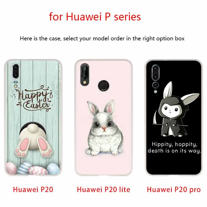 Мягкий чехол для Huawei P40 P30 P20 Pro P10 Lite e Plus P Smart Z 2020 2019 с милым кроликом | Мобильные
