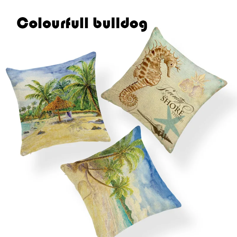 Простой тропический стиль морская черепаха пляж дом Морская звезда чехлы на