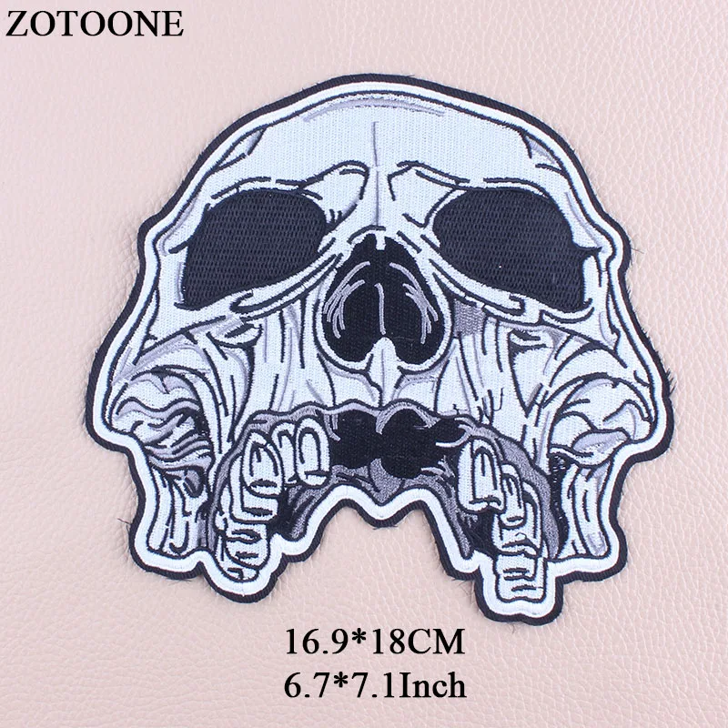 ZOTOONE панк нашивки для одежды наклейки Куртка Большой Череп патч железо на