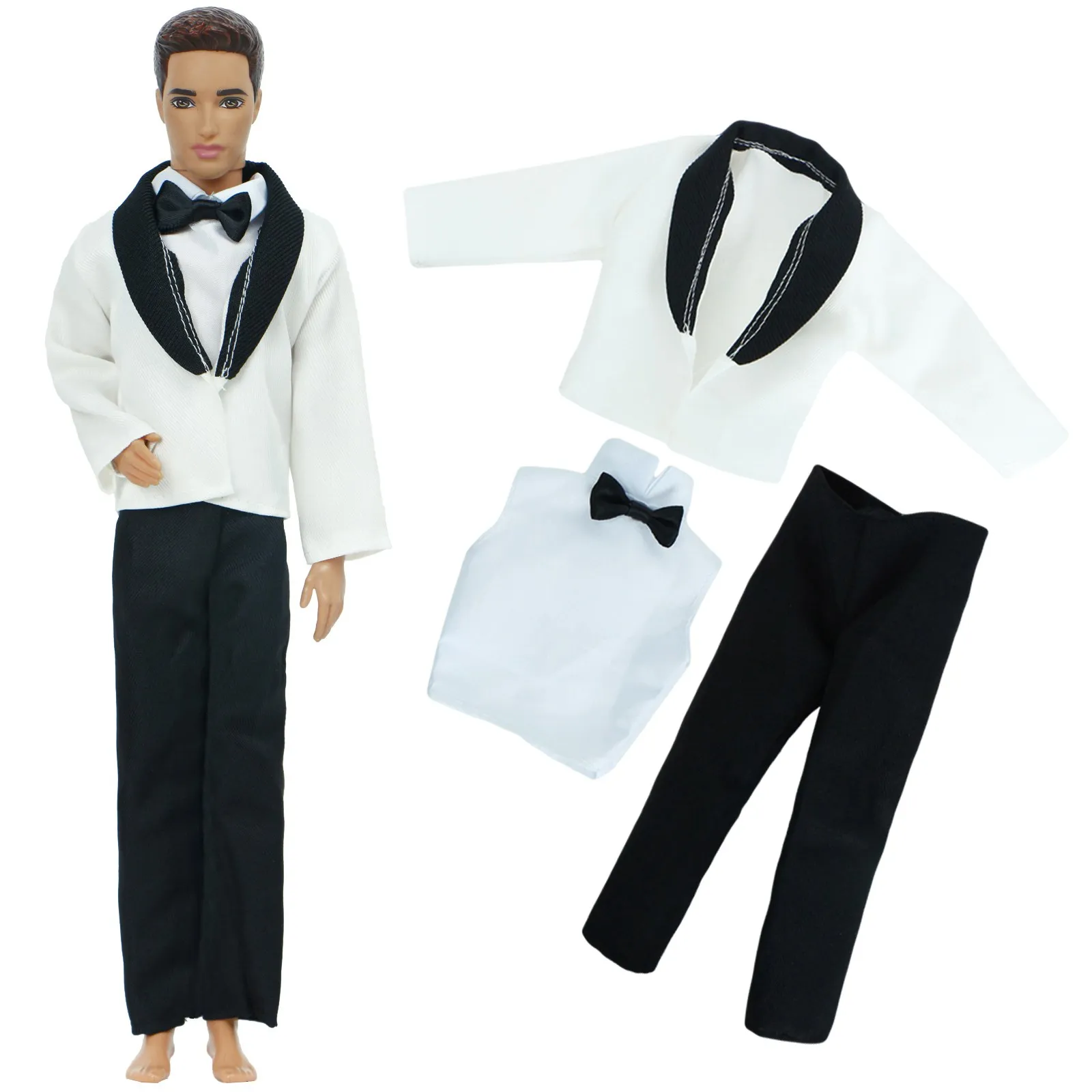 clothes 1 Кукла ручной работы аксессуары для мужчин наряд рубашки+ пальто+ брюки галстук бабочка формальный костюм смокинг Обувь Одежда для Барби Кен Кукла игрушка - Цвет: clothes 1