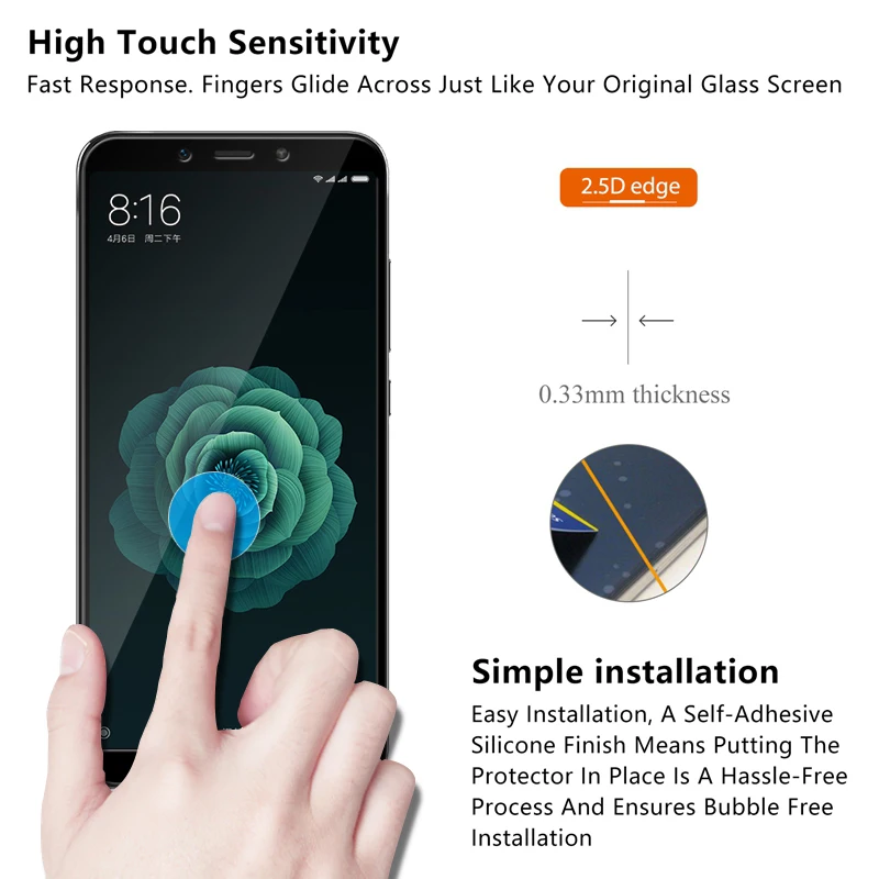 Защитное стекло для xiaomi mi a2 lite 6x 8 9 pocophone f1 ksiomi xiomi mi8 mi9 mia2 poco mia 2 легкая пленка