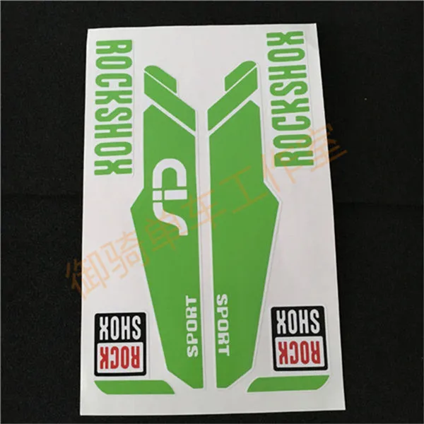 8 apple green Велосипед наклейки на вилке велосипед рама для rockshox/Рок Светоотражающая наклейка в стиле рок - Цвет: 8 apple green