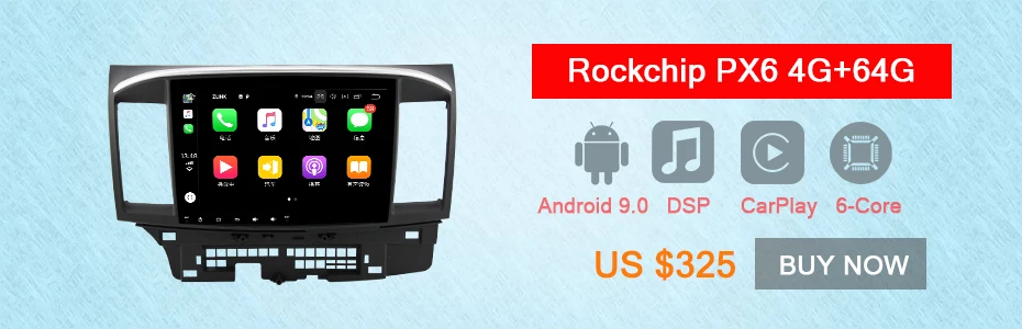 2 Din Android 8,1 Автомобильный мультимедийный плеер для Mitsubishi Lancer EX EVO Lancer 10 2008- 9x10,1 дюймов Автомобильный dvd gps navi Радио