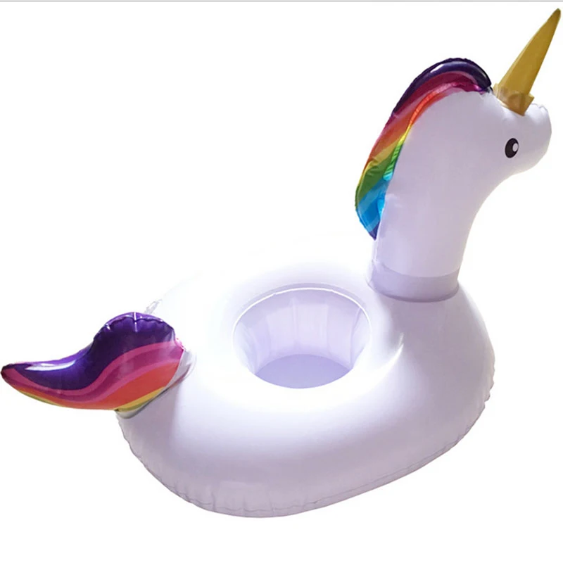 MN02101 Unicorn Летний бассейн плавающая чашка держатель Надувной Держатель чашка для напитков 10 шт./ste пляжная подставка для телефона Плавающие для ванны игрушки оптом - Цвет: MN02101 Unicorn